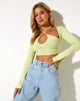 Afbeelding van Sira Crop Top in Elfin Geel