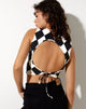 Afbeelding van Sude Crop Top in Harlekijn zwart-wit