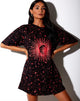 Afbeelding van Zonnig kusje T-shirt in zwart en rood Kosmos