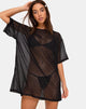 Afbeelding van Sunny Kiss T-shirt in Crystal Net Zwart