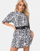 Afbeelding van Sunny Kiss T-shirt in Mono Animal Grey en White
