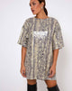 Afbeelding van Sunny Kiss T-shirt in Acid Snake Clear Sequin