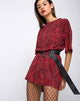 Afbeelding van Sunny Kiss Oversize T-shirt in Gekleurd dier rood