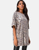 Afbeelding van Sunny Kiss Oversize T-shirt in Tiger Clear Sequin