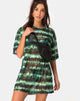 Afbeelding van Sunny Kiss T-shirt in Tie Dye Turquoise Mesh