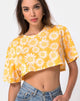 Afbeelding van Super Crop Tee in Sunkissed Floral Geel