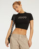 Afbeelding van Surtila Crop Top in Zwart 2000 Hotfix Diamante