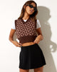 Afbeelding van Sibyll Sweater Vest in Geo Knit Koffie Bruin