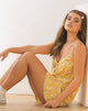 Afbeelding van Sanna Slip Dress in Rose Bunch Yellow