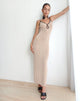 Afbeelding van Tahlia Maxi Dress in Champagne met Zwarte Binding
