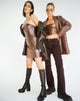 Afbeelding van Lotari Mini Dress in PU Ombre Brown