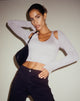 Afbeelding van Tamar Lange Mouw Top in Jacquard Rib Tan