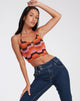 Afbeelding van Tavi Crop Top in Abstract Art Roze