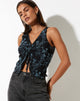 afbeelding van Tazuma Crop Top in Butterfly Vine Flock Blue