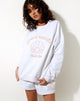Afbeelding van Ted Sweatshirt in White Pearl Sand Embro