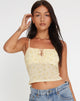Afbeelding van Tiava Cami Top in Gingham Floral Geel