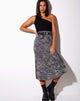Afbeelding van Tindra Midi Rok in Abstract Croc Zwart