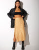 Afbeelding van Tindra Midi rok in satijn zebra Caramel