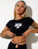 Afbeelding van Tindy Crop Top in Zwart Hibiscus