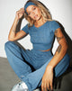 Afbeelding van Tindy Crop Top in Mineraalblauw Japanese Spirit Embro