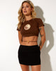 Afbeelding van Tindy Crop Top in Cacaobruin Yin en Yang