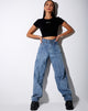 Afbeelding van Tiney Crop Tee in Zwart Weegschaal Diamante