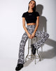 Afbeelding van Tiney Crop Tee in Zwart Maagd Diamante