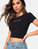 Afbeelding van Tiney T-shirt in zwart met Engelhart diamant