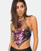 Afbeelding van Tini Crop Top in Drakenvrucht Pailletten