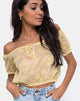 Afbeelding van Eva Crop Top in Pastel Kant Citroen