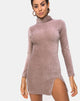 Afbeelding van Tor Jurk in Fluwelen Rib Taupe