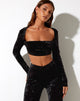 Afbeelding van Traisa Crop Top in Velours Zwart