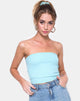 Afbeelding van Tube Top in geribd poederblauw