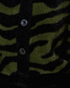Gebreide zebra olijf en zwart