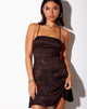 Afbeelding van Enif Slip Jurk in Satijn Zebra Bittere Chocolade