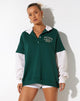 Afbeelding van Varsity Oversized Jacket in Forest Green Winter White Sport Society