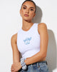 Afbeelding van Vasque Vest Top in White Angelo Precious Blue Embro