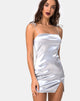 Afbeelding van Verso Bodycon Jurk in Satijn Ijs Zilver