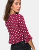 Afbeelding van Vinequa Top in Medium Polka Wijn
