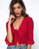 Afbeelding van Vinequa Top in Mini Diana Dot Rood en Zwart