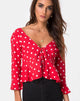 Afbeelding van Vinequa Top in Medium Polka Rood en Wit