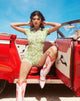 Afbeelding van Waren Playsuit in Patchwork Daisy Green