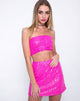 Afbeelding van Weaver Hoge Taille Rok in Mini Pailletten Parijs Roze