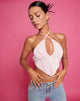 Afbeelding van Domre Crop Top in Baby Pink Silver Stud Hotfix