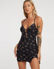 BEELD VAN Yakinta Mini Dress in Femme Floral Zwart en Goud