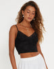 Afbeelding van Yecaca Crop Top in Kant Zwart