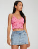 Afbeelding van Yecaca Crop Top in Roze Ditsy Daisy Embro