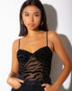 Afbeelding van Yecal Sheer Bodice in Horizontal Zebra Flock Zwart