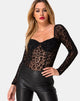 Afbeelding van Yelica Longsleeve Bodice in Animal Net Zwart