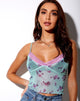Afbeelding van Yenika Crop Top in Lila-Kaki met Kant